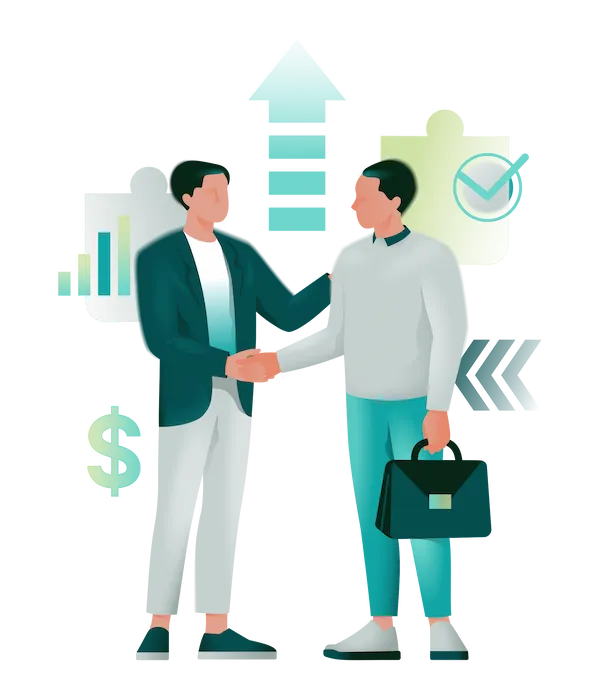 new business partners shaking hands